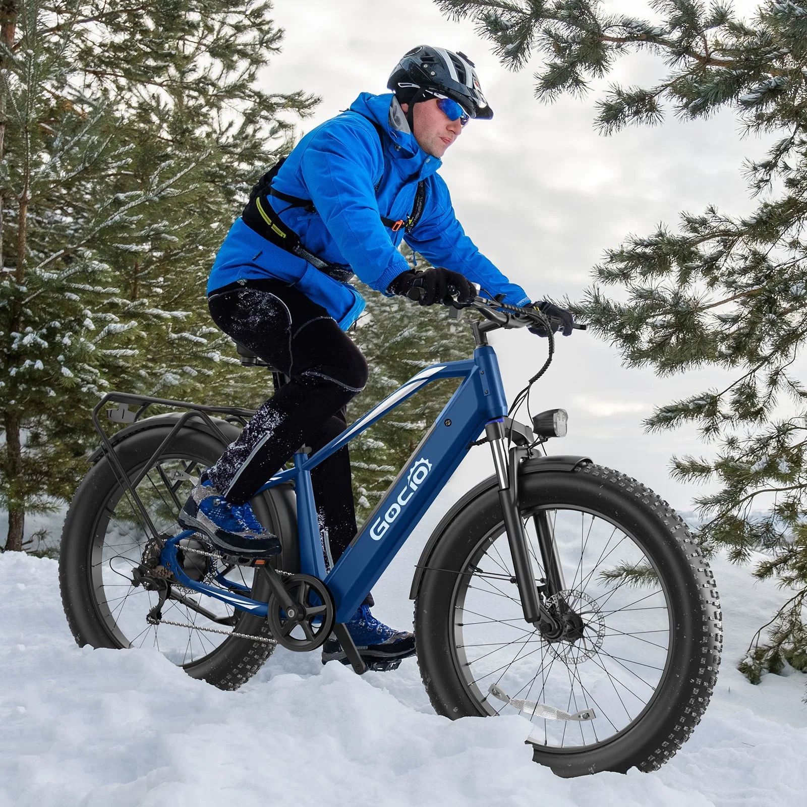 Electric Bike, 26"x4.0" Fat Tire E-Mountain Bike, Peak 1000W Motor, 28MPH 48V 15Ah Battery Removable Ebike for off Road, Sand, UL2849(Blue) - Image 10