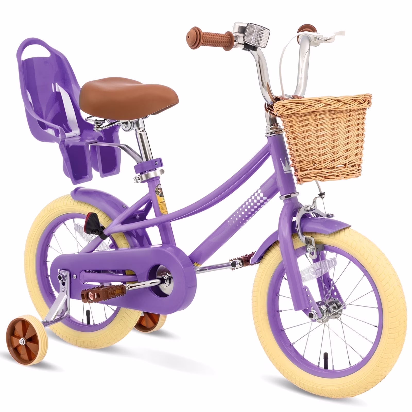 Girls Bike for Toddlers and Kids Ages 2-12 Years Old,12 14 16 Inch Kids Bike with Training Wheels Basket, 20 Inch Girls Bicycle with Handbrake Kickstand(Pink/14") - Image 3