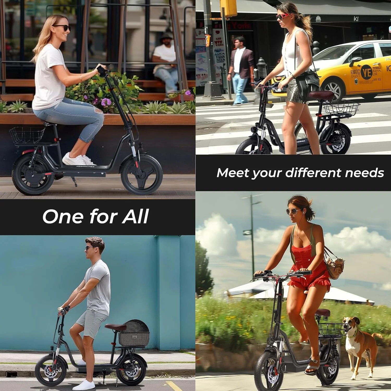 Trottinette électrique iScooter avec siège, autonomie de 60/34 km, vitesse maximale de 45/30/25 km/h, double suspension et panier