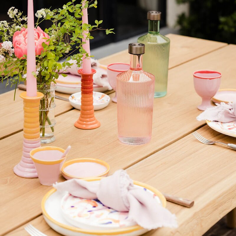 Ribbed Elegance gaveeske Pink 3 deler rosa