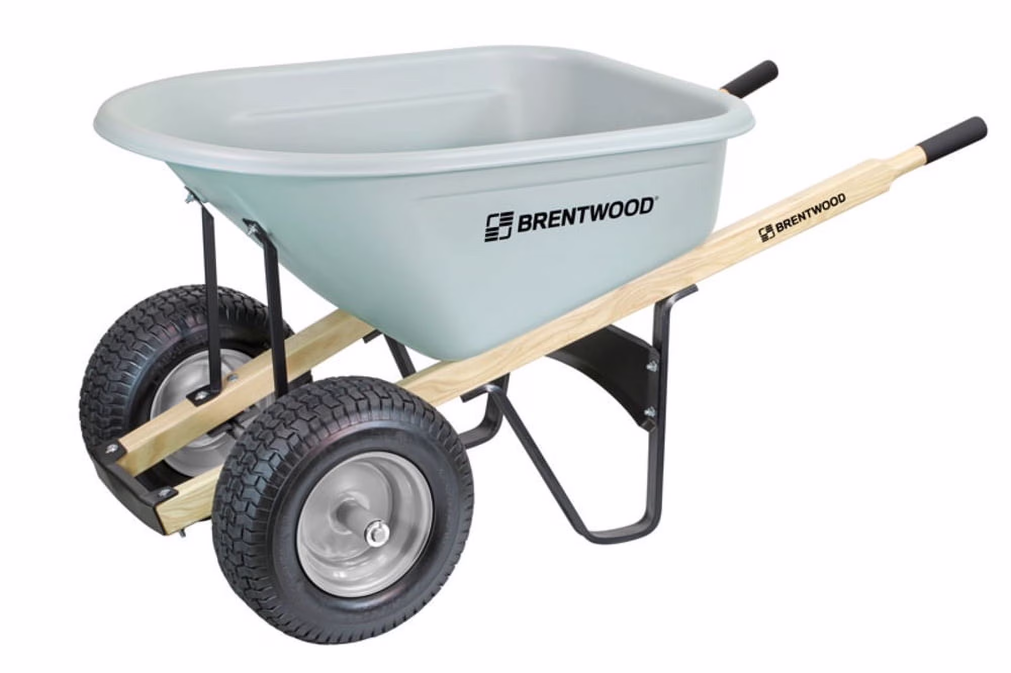 ACWB20477 6 Cube HDPE Double Wheel Wheelbarrow BW6D(6 in  Wide Turf Tire 2 Wheel Tire Type)