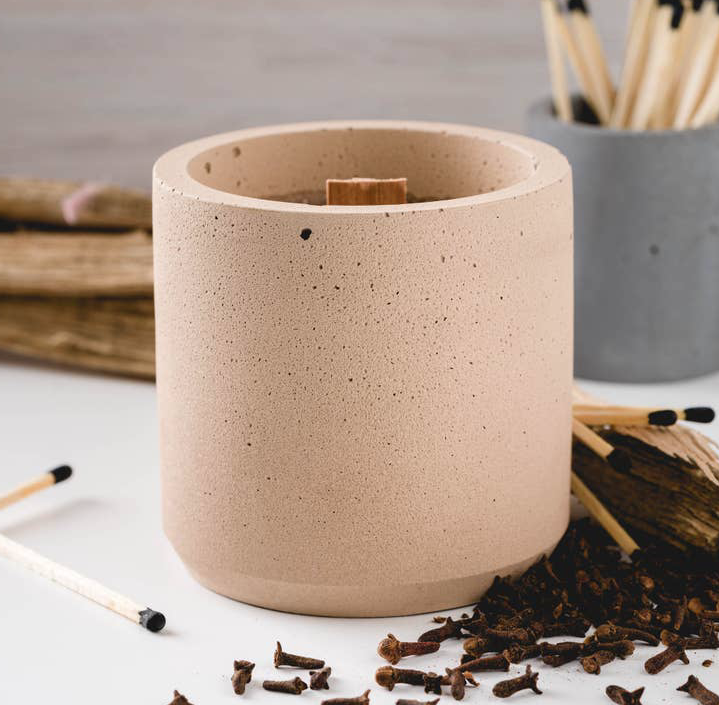 Cylinder Empty Amber Candle Jars