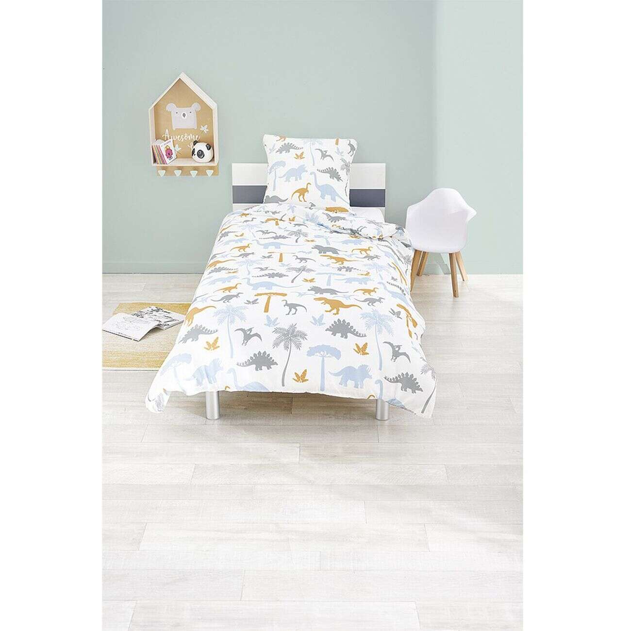 Parure de lit 1 personne avec taie d'oreiller