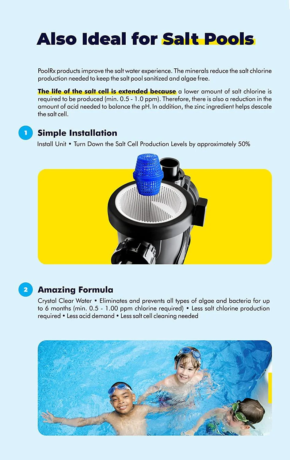 101067 Unités noires Algicides pour piscines (paquet de 4), 20 000 à 30 000 gallons