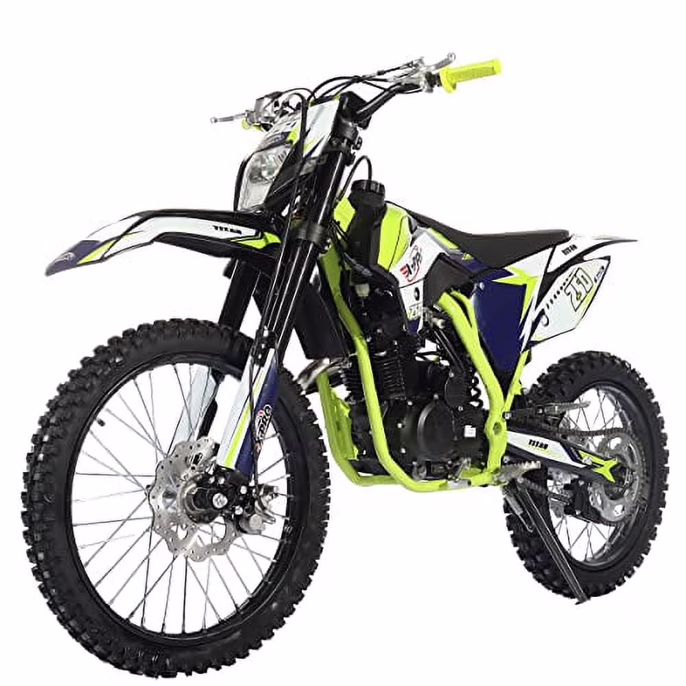 Brand New Titan 250cc Gas Pit Dirt Bike with LED Headlight, 5-Speed Manual Transmission, Electric/Kick Start! Big 21"/18" Wheels!(Black) - Image 5