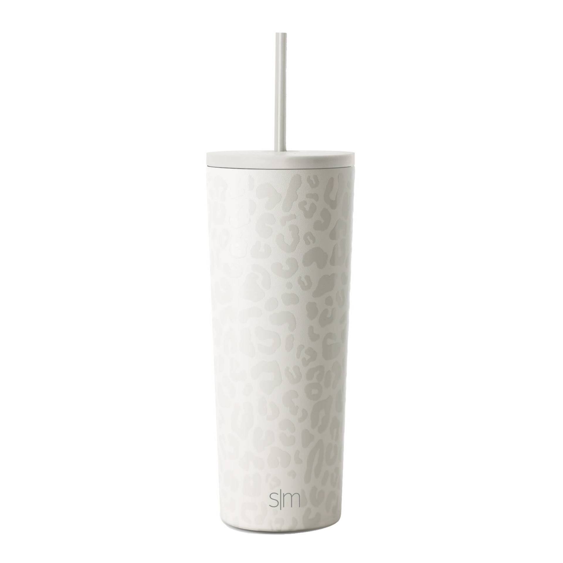 Simple Modern Classic 24oz Stainless Steel Lidded Tumbler Powder Coat 4D Cream Leopard