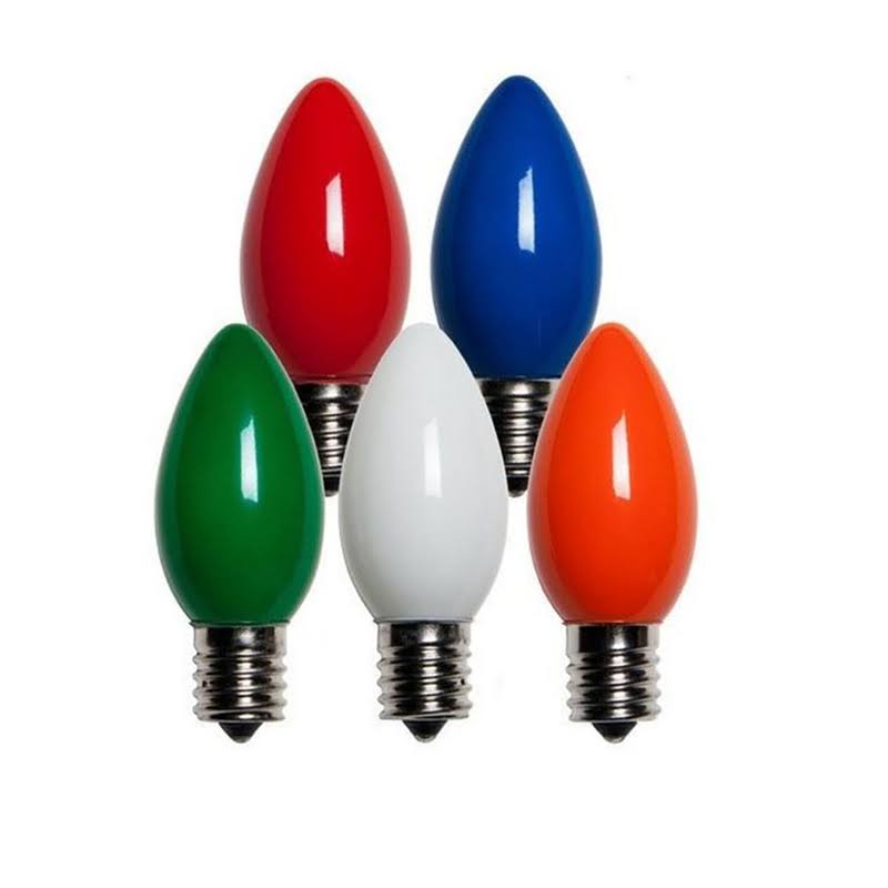 Holiday Bright Lights BU25C9-OMUA C9 Christmas Light Bulbs, Multicolored, 1