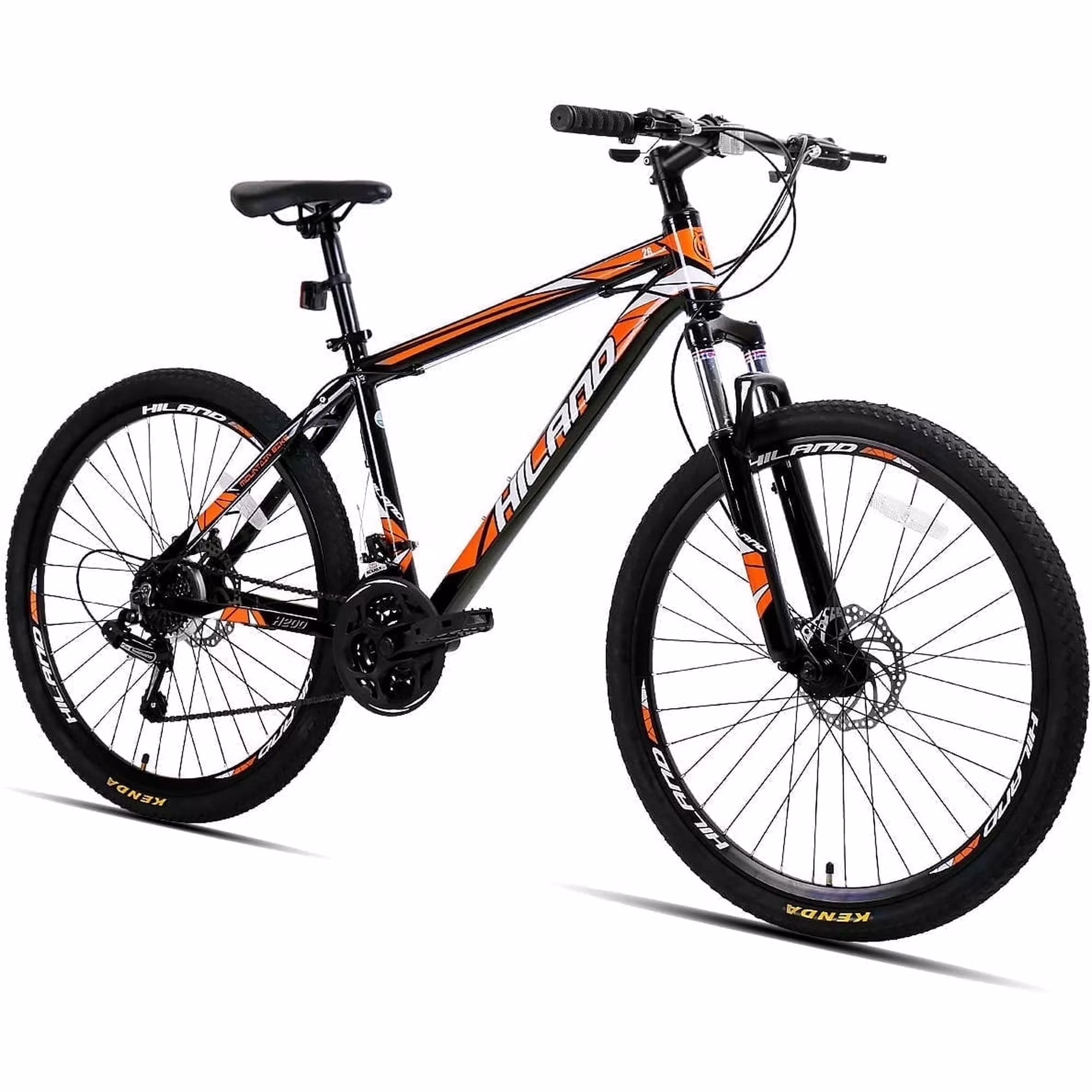 Hiland Mountain Bike, Multi-Spokes,Shimano 21 Speeds Drivetrain,Aluminum Frame 26 inch Wheels, Men's MTB Bicycle, White