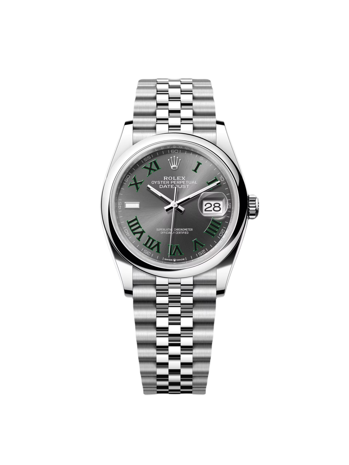 【Super Clone】RLX  Datejust 36mm 126200 Oyster Perpetual Wimbledon Dial Jubilee Stainless Steel