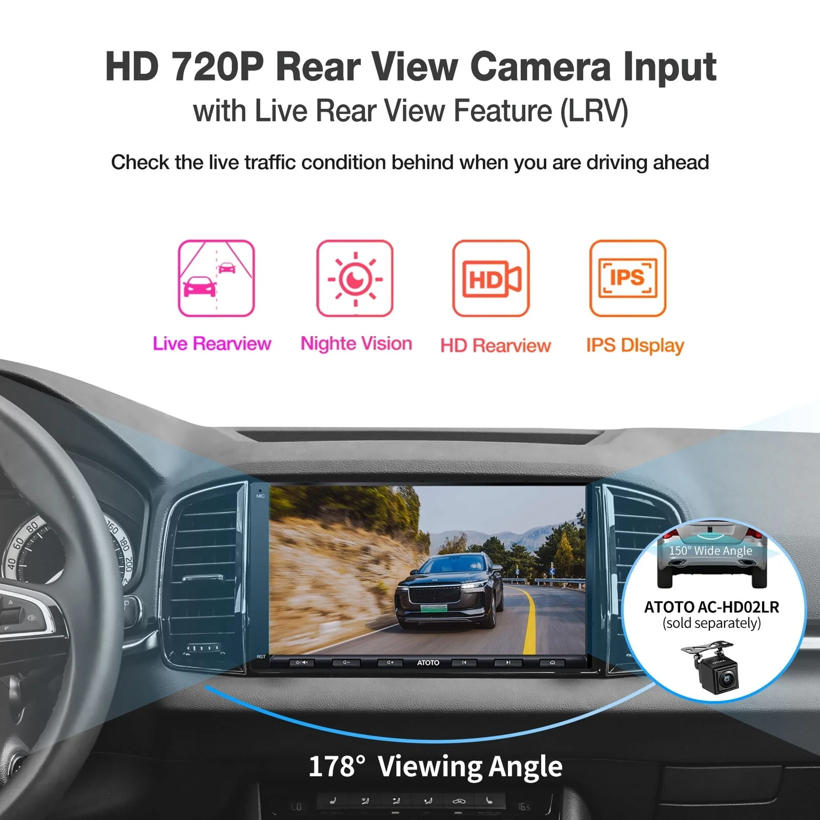 ATOTO 7inch Touchscreen Car Stereo Head Unit,A6PF Double Din Wireless Apple CarplayWireless Android Auto with GPS Tracker,HD Camera Input - Image 6