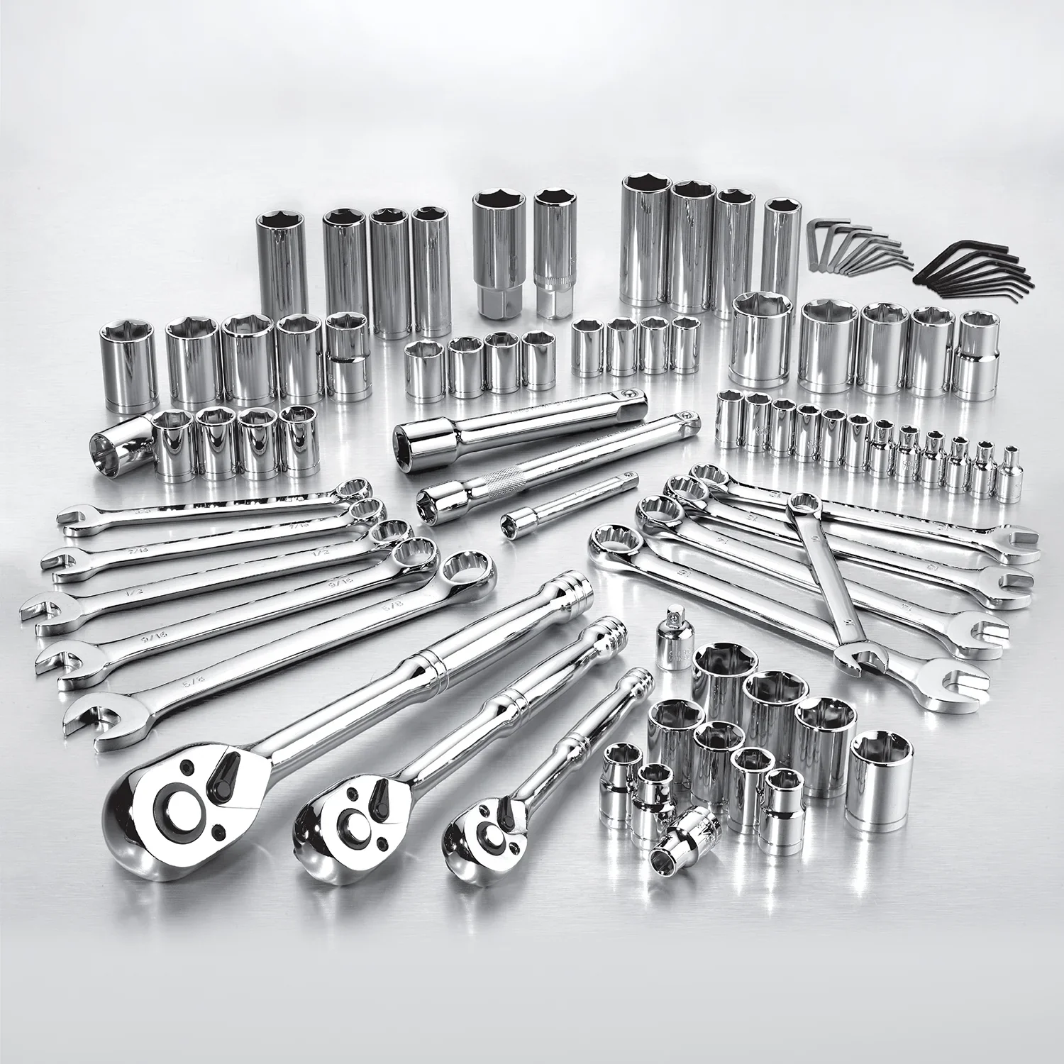 Pro-Grade 92 Pc Mechanics Tool Set, SAE & Metric, Chrome Vanadium, Ratchets, 39030