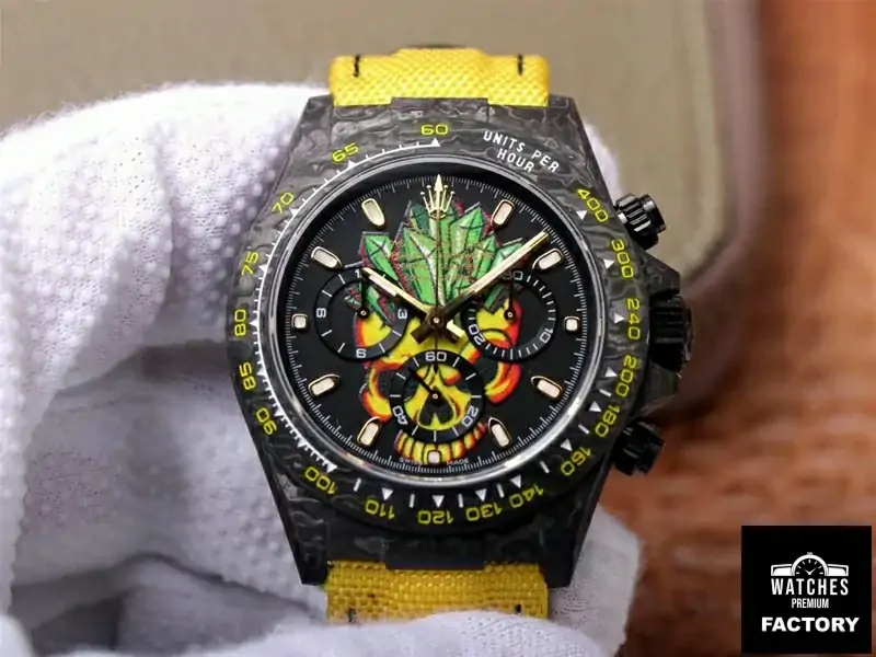 Rolex Daytona Cosmos Chronograph Carbon Fiber Edition Color Skull Dial