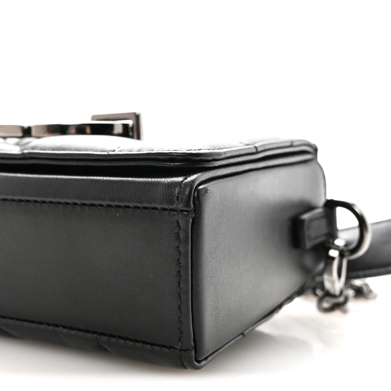 Lambskin Maxi Cannage Small 30 Montaigne Chain Top Handle Bag Black