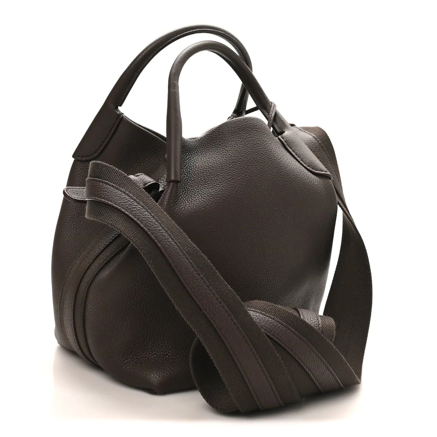 Grained Calfskin Micro Bale Bag Dark Chocolate Licorice