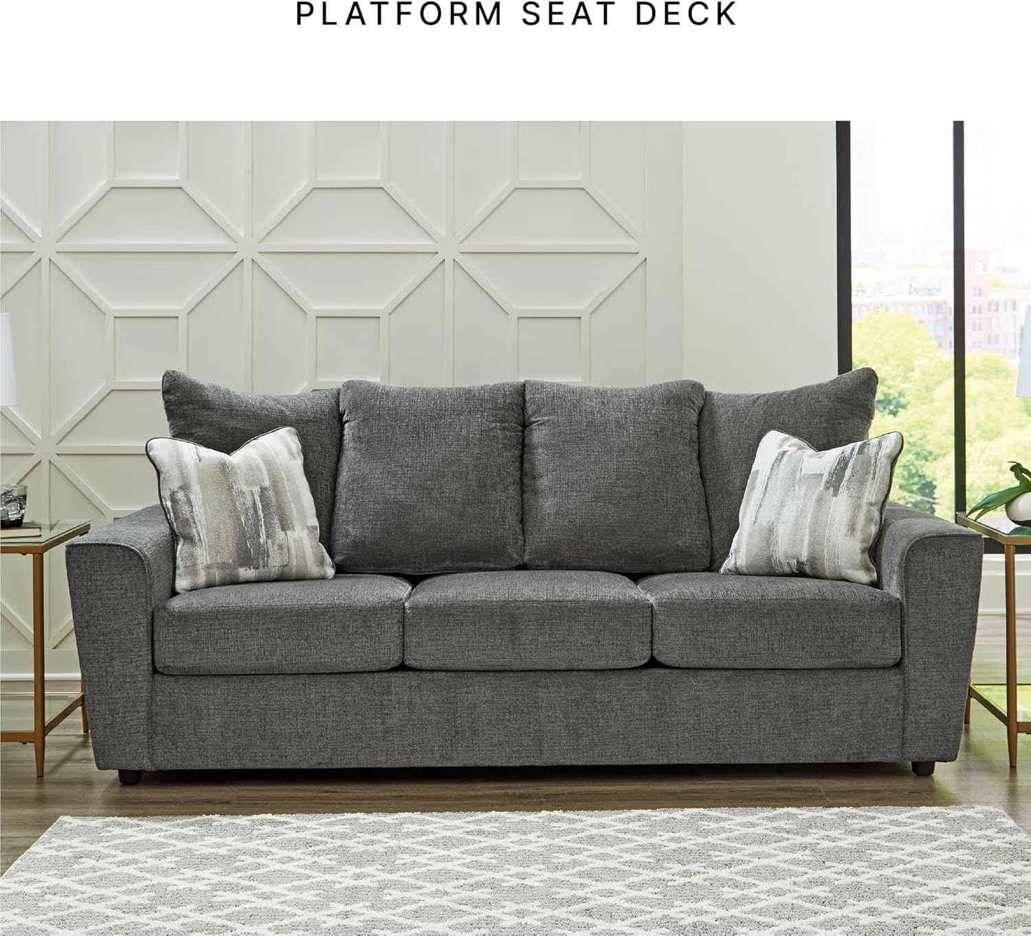 Signature Design by Ashley Stairatt Casual Sofa with Flared Arms, Gray