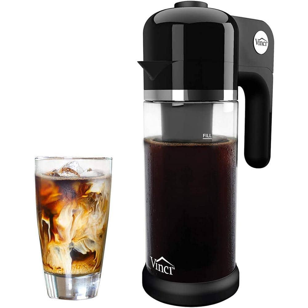 Vinci Express Cold Brew Coffee Maker | Electric, Cold Brew Coffee in 5 Minutes, Glass Carafe, 37 Fluid Ounces, Black