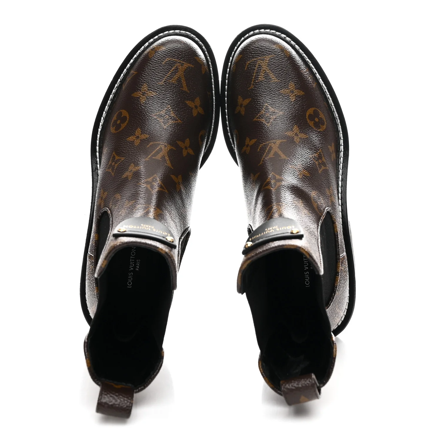 Patent Monogram LV Beaubourg Ankle Boots 37 Black