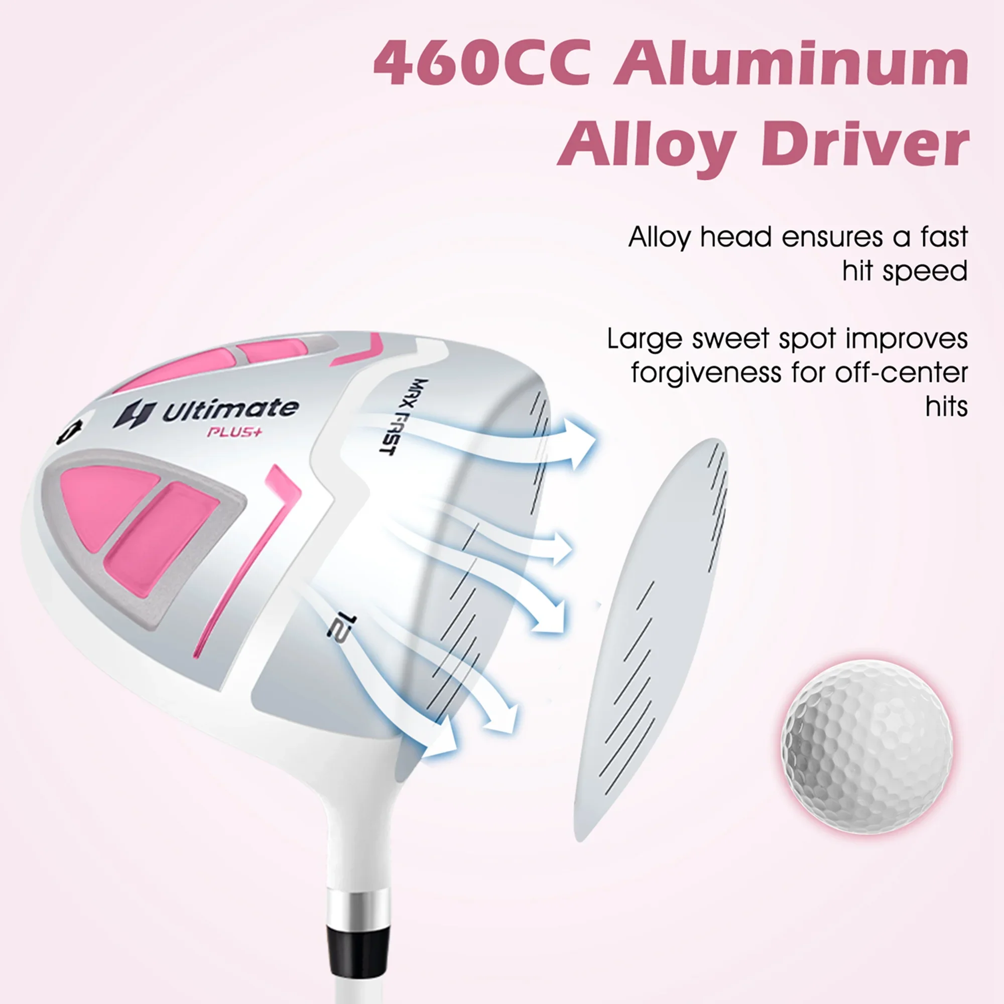 Ultimate Women’s Complete Golf Club Set Golf Club Package Set w/ Rain Hood, Right Hand Purple