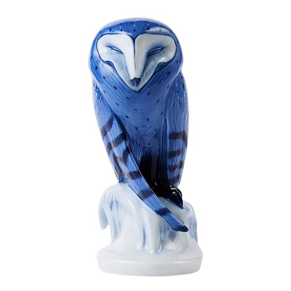 Figurines ugle figur 22 cm blå/hvit