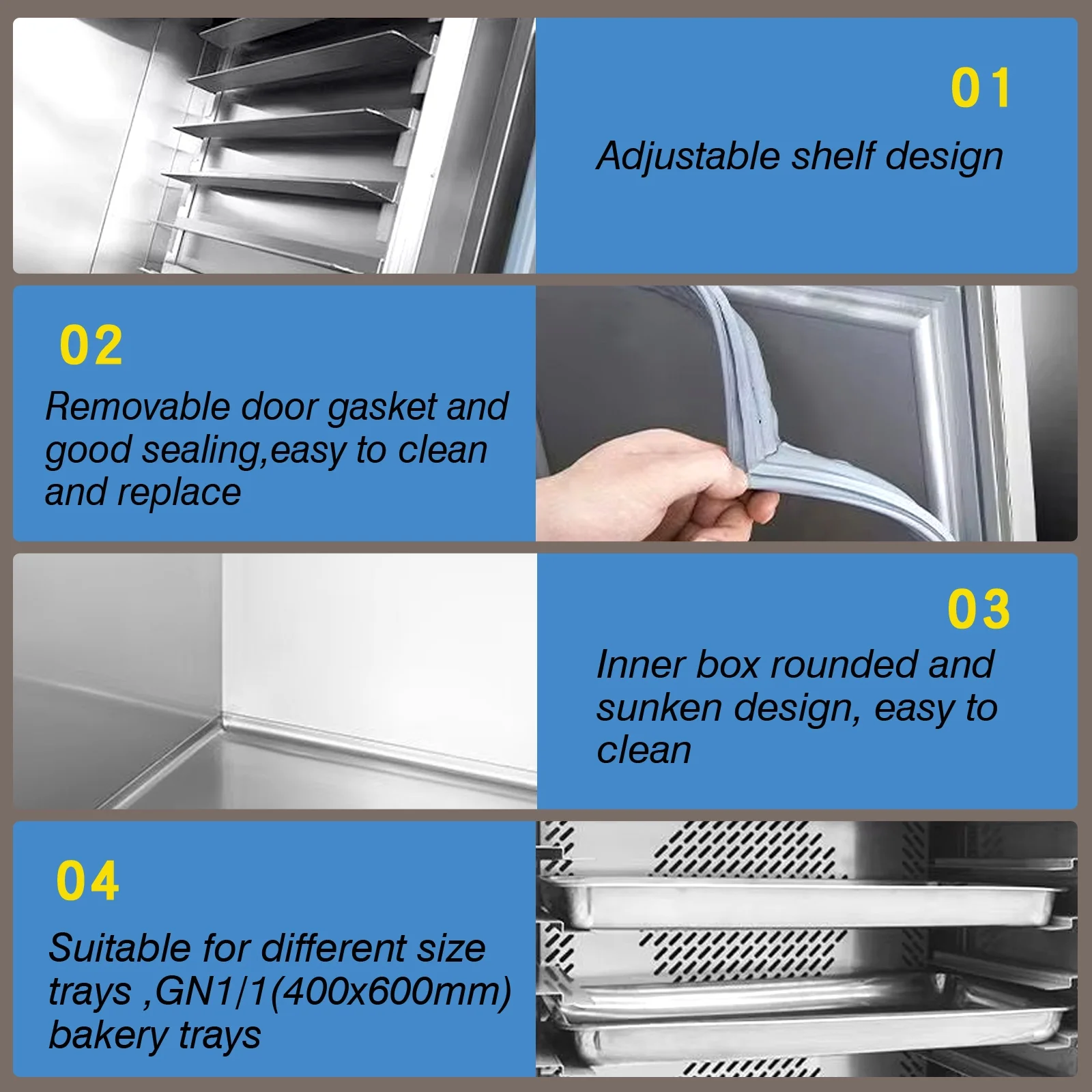 Kolice Commercial 10 Trays Blast Chiller,Blast Freezer with Food Probe, Lowest temp: -40°F, for Restaurants,Bakerys,Schools,Hotels