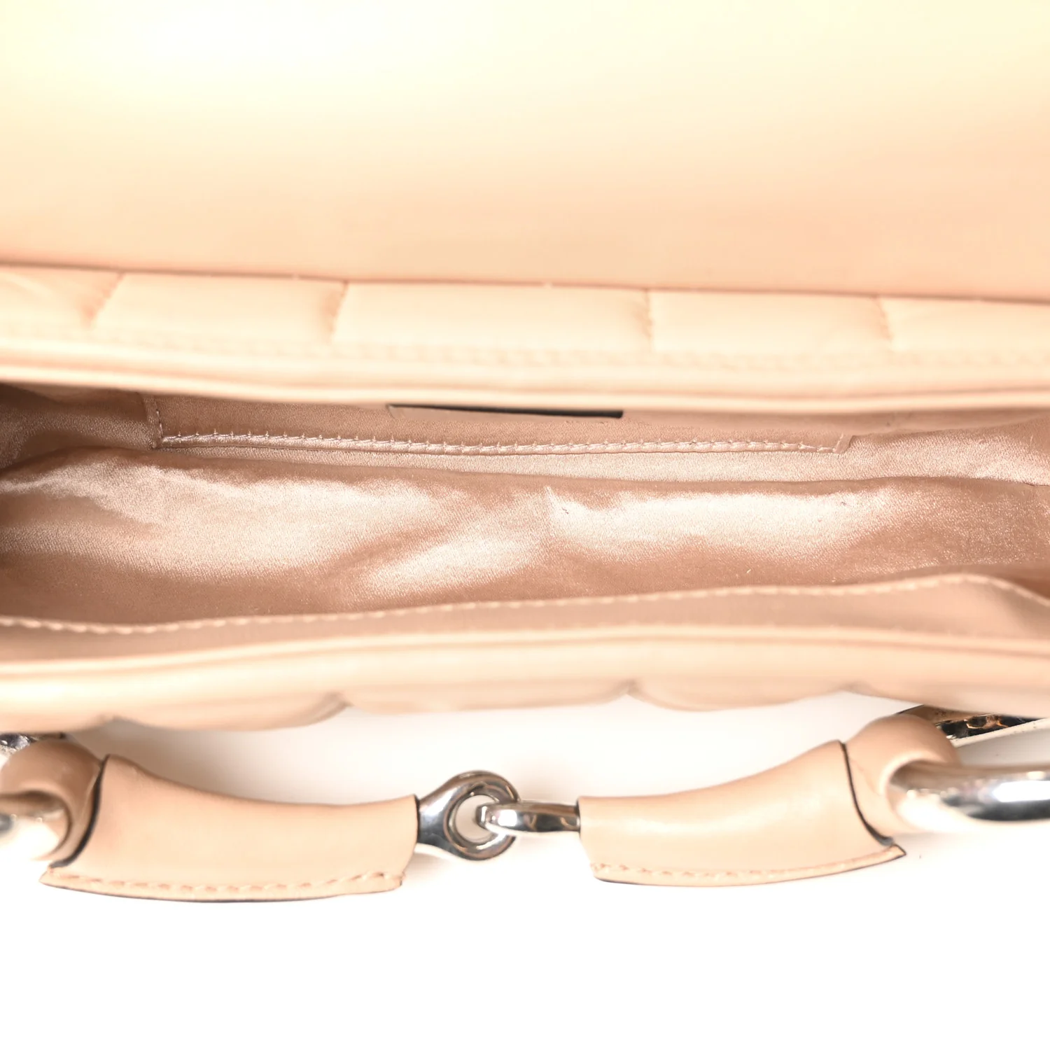 Nappa Vertical Matelasse Small Maxi Horsebit Chain Shoulder Bag  Rose Beige
