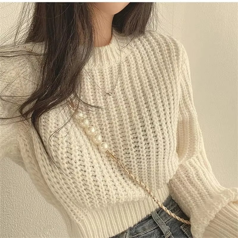 Pull tricoté court pour femme - Pull Mira coupe décontractée