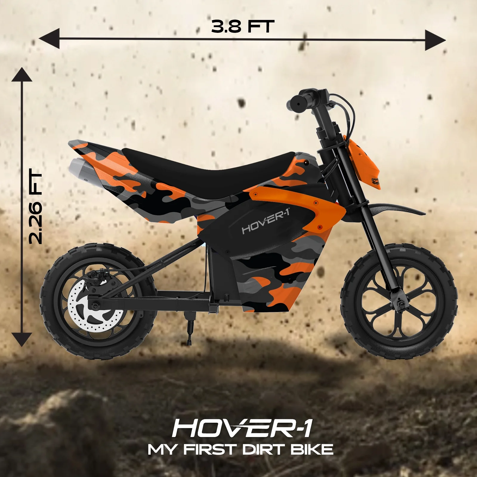 My First Dirt Bike for Kids 300W Motor, 9MPH Max Speed, 9 Mile Range, 12�� Off-Road Tires, 120LB Max Weight, Twist Grip Throttle Rear Disc Brake Electric Dirt Bike for Kids Ages 5+ Years(Camo) - Image 9