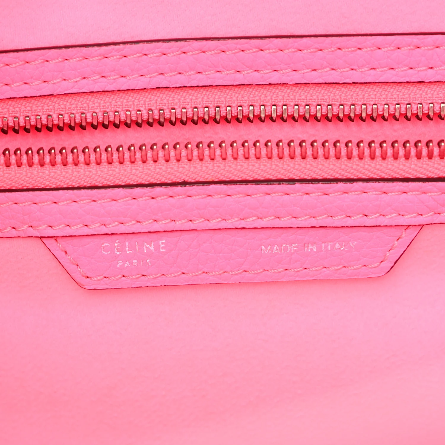 Drummed Calfskin Mini Luggage Fluo Pink