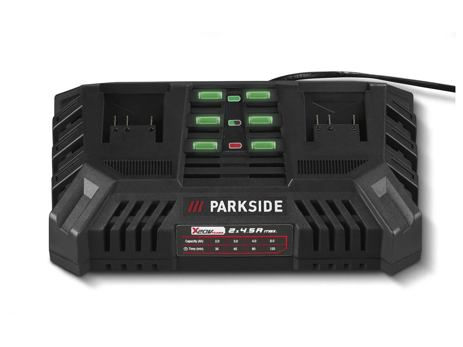 PARKSIDE Chargeur de batterie double PDSLG 20 B1, 2 x 4,5 A, 20 V