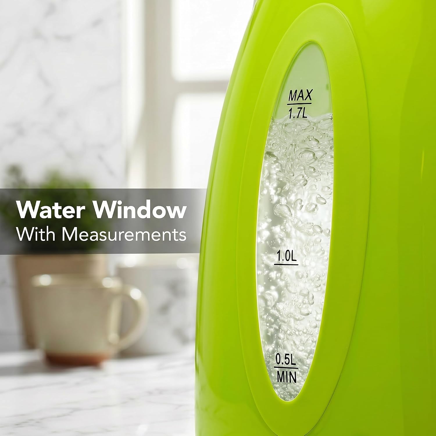 OVENTE 1.7L Electric Tea Kettle, 1100W BPA-Free Water Boiler, Green KP72G