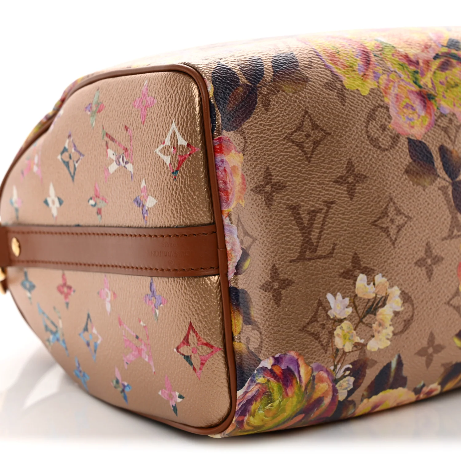 Metallic Monogram LV Garden Speedy Bandouliere 25 Gold