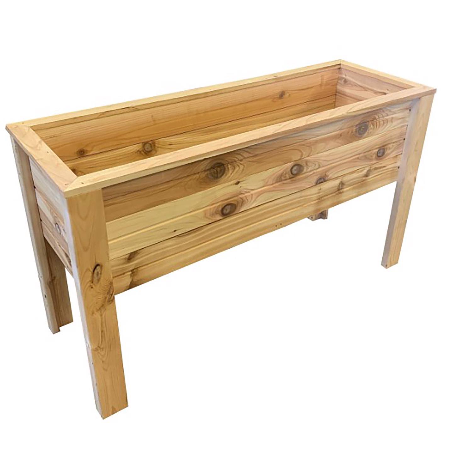 Real Wood Products 22 x 38 x 12 in. Cedar Elevated Garden Box Natural