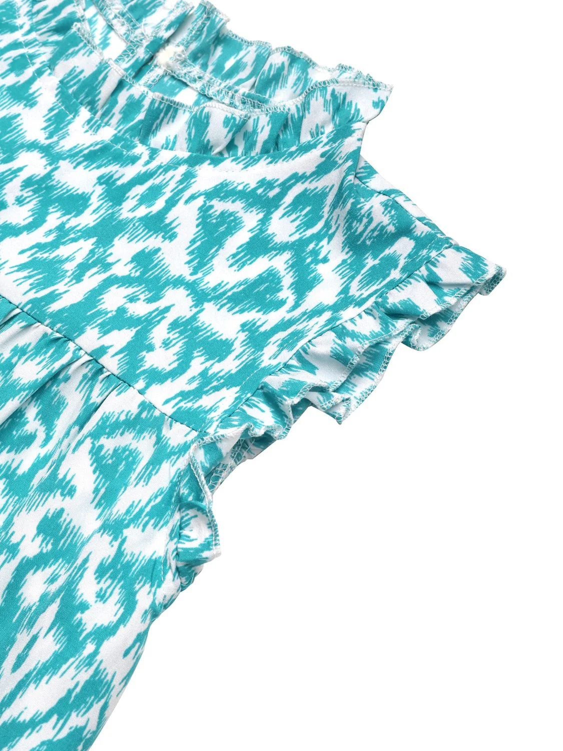 Sophie Paris | Robe Mini Imprimée Sans Manches avec Détail Volanté
