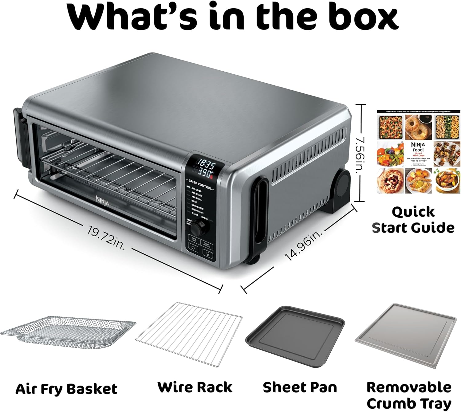 Ninja Digital Air Fry Countertop Oven, 8-in-1, XL, Silver, SP101