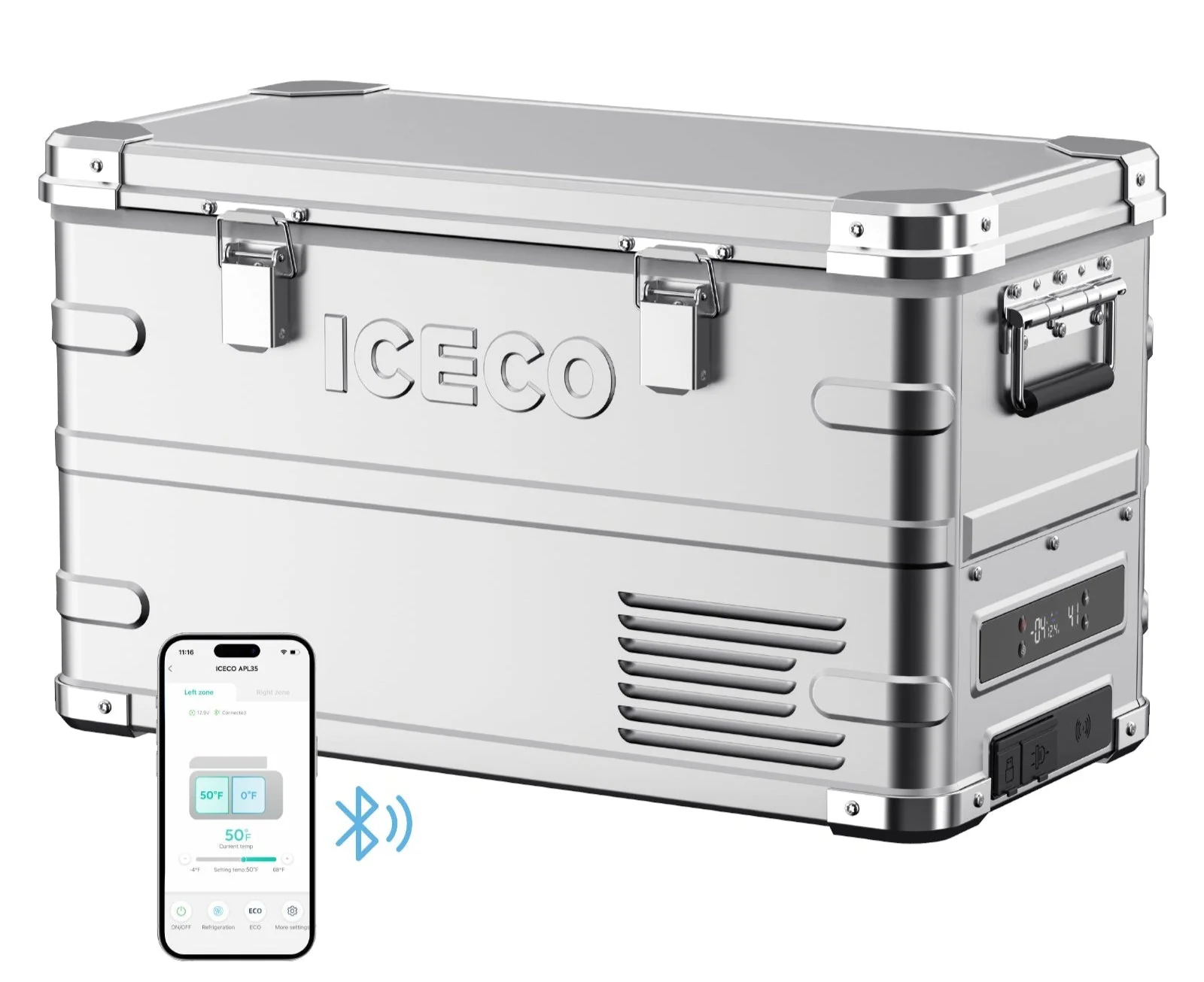 APL35 Dual Zone Aluminum Silver Freezer | ICECO | 35 LT