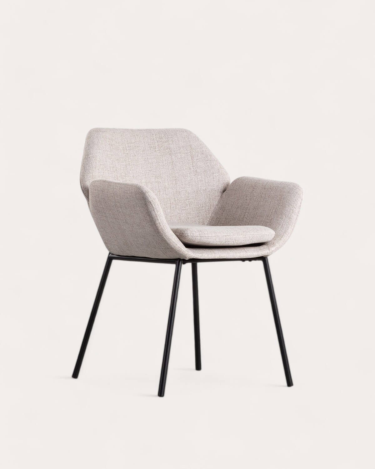 Eider Tela - Silla de Comedor de Metal con Reposabrazos y Tela Eider