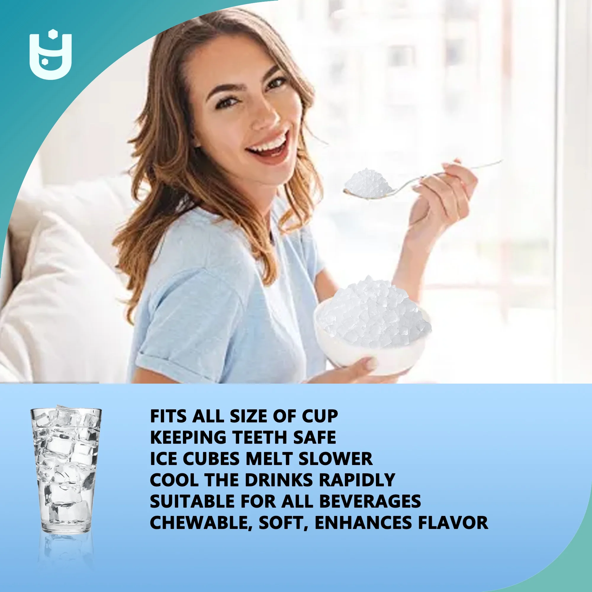 Nugget Ice Maker Countertop with Handle, Ready in 6 Mins, 34.5 lbs Per Day, Removable Top Cover, Auto-Cleaning, Black(Black) - Image 7