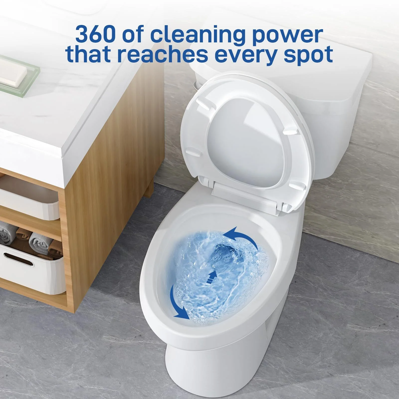 Two-Piece Elongated 1.28 GPF Siphonic Flush Toilet with Soft Close Seat, Universal Height ADA Cotton White (Toilet Seat Included)(Elongated+19") - Image 4