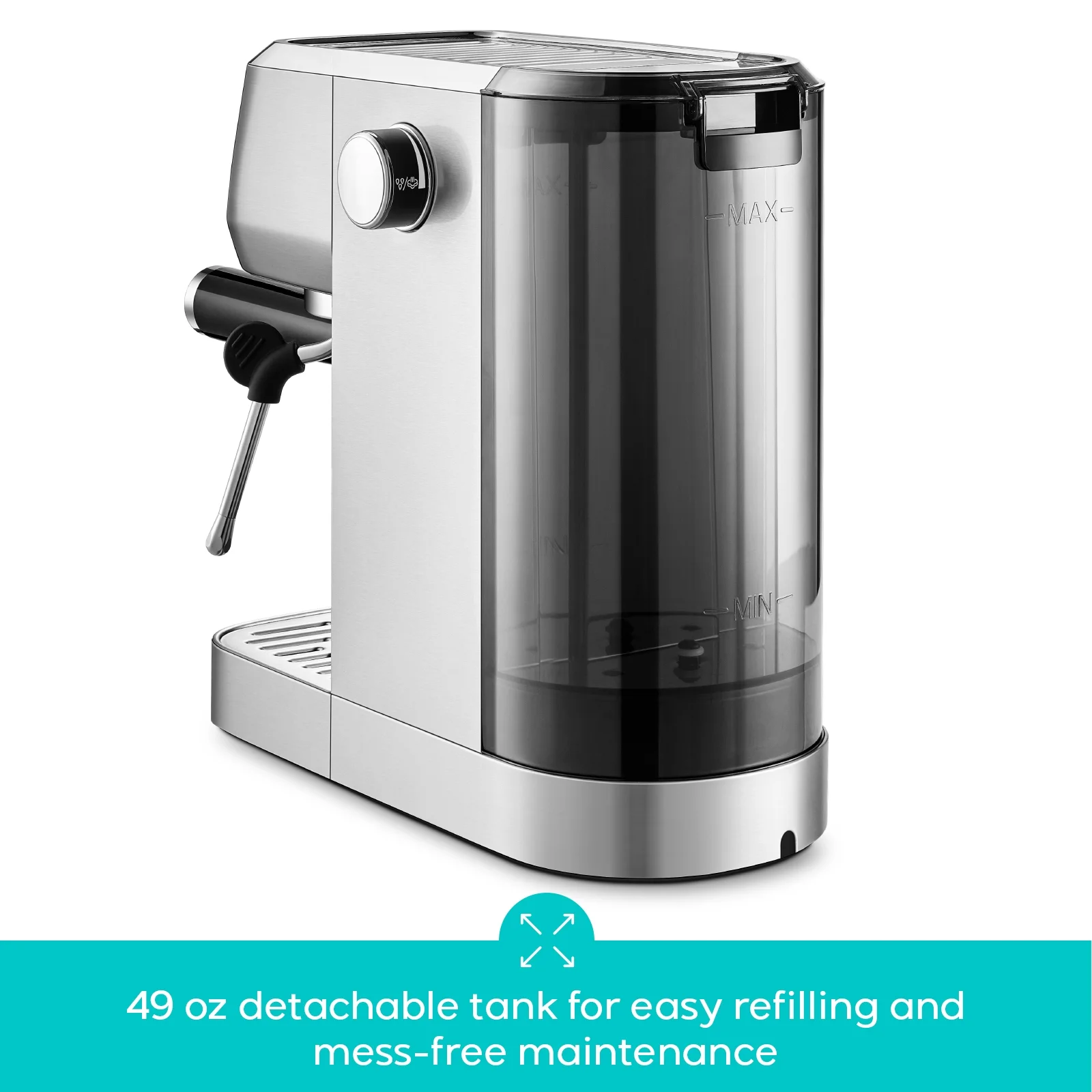 3700 Essential 20-Bar Espresso Machine and Coffee Maker, Stainless Steel(Silver) - Image 4