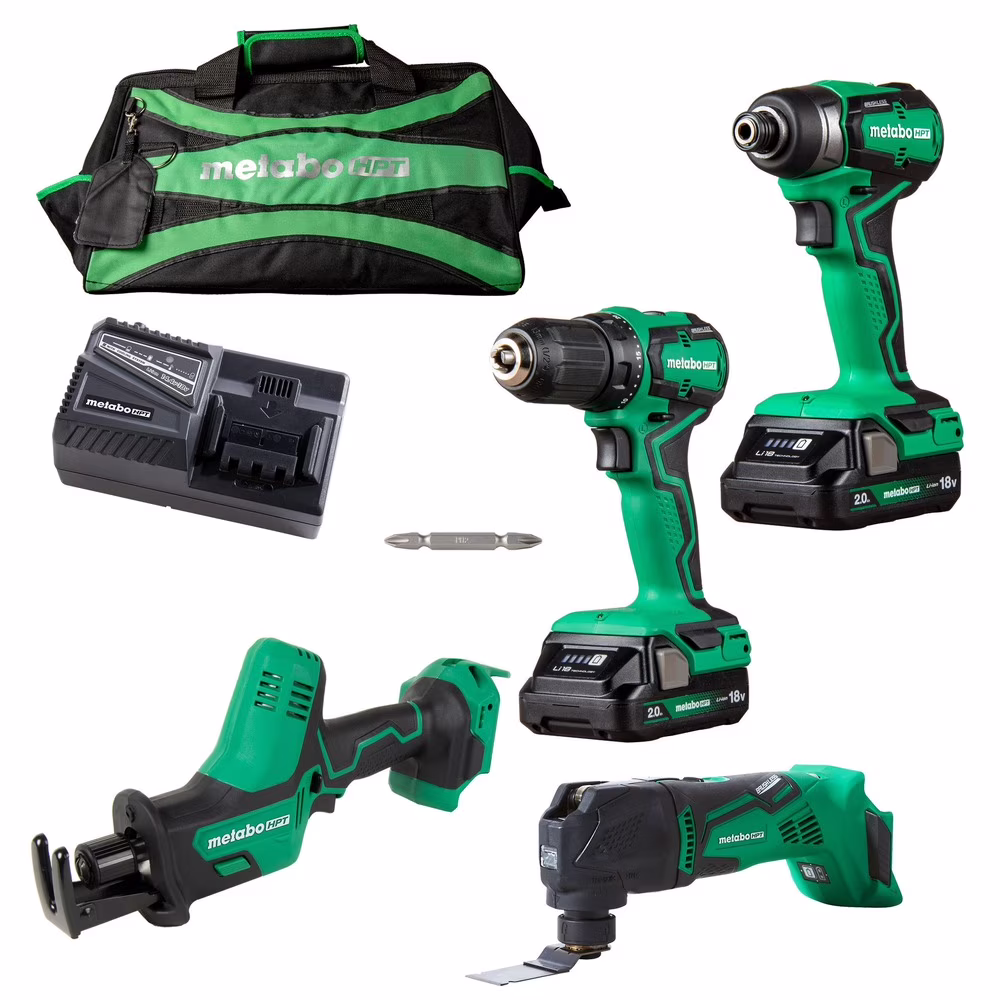 KC18DDX4SM 18V MultiVolt Brushless Lithium-Ion Cordless 4-Tool Sub-Compact Combo Kit with 2 Batteries (2 Ah)