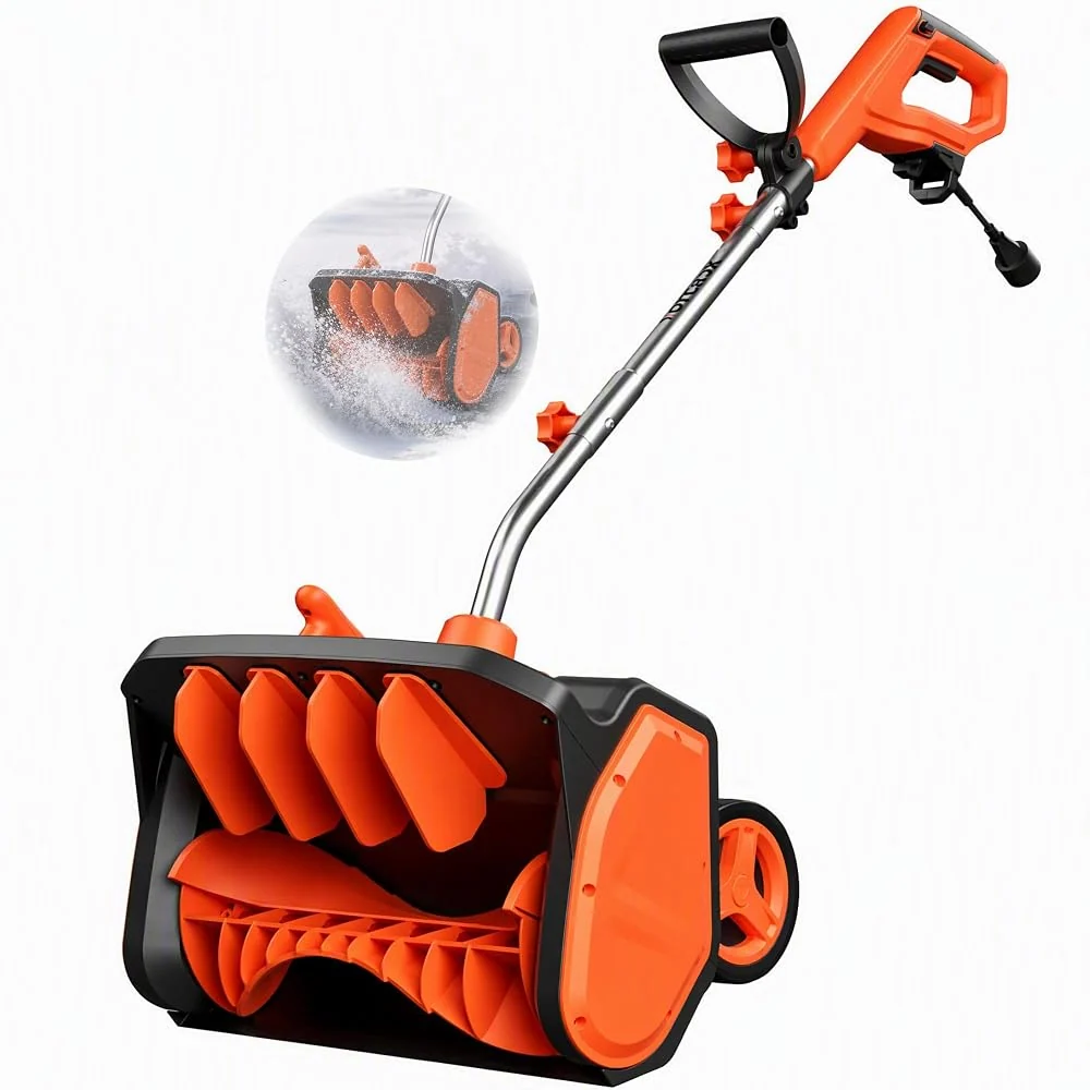 VOLTASK 17-Inch Corded Snow Blower with Wheels, 12 Amp Electric Snow Shovel