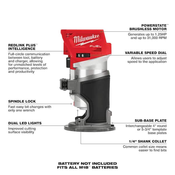 M18 FUEL 18-Volt Lithium-Ion Brushless Cordless Combo Kit (5-Tool) with Multi Tool, Jig Saw and Compact Router - Image 6