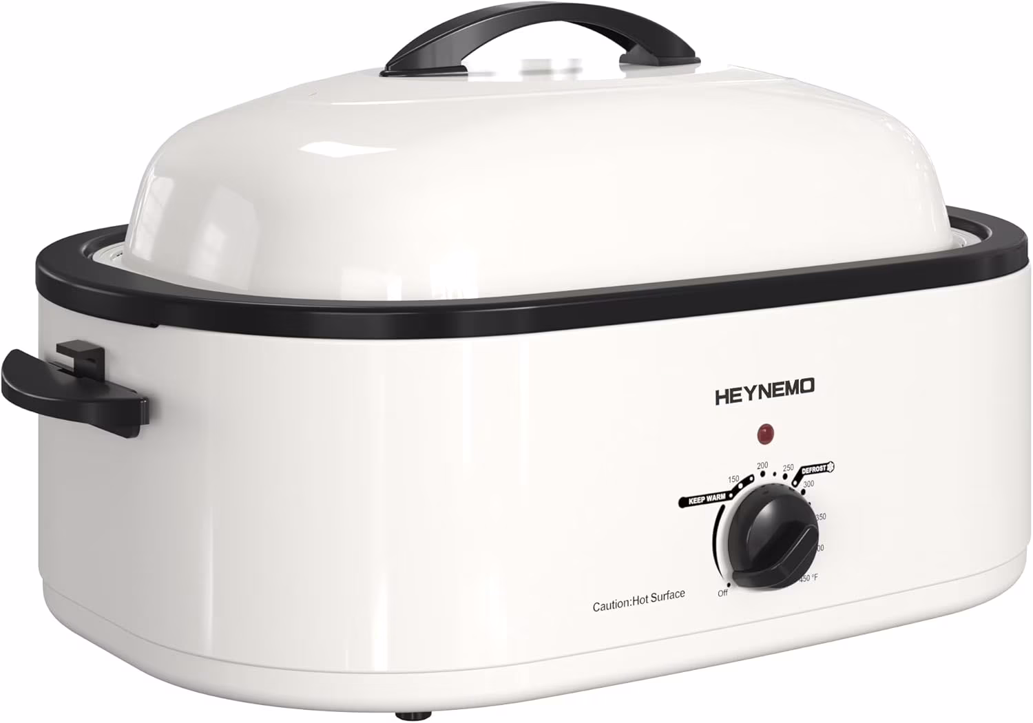 18 Quart Electric Roaster Oven, Turkey Roaster Electric, Roaster Oven Buffet, Selfbasting Lid, Removable Pan, Full Range Temperature Control Cool Touch Handles, White Body, Black Lid(18 Quart/White)
