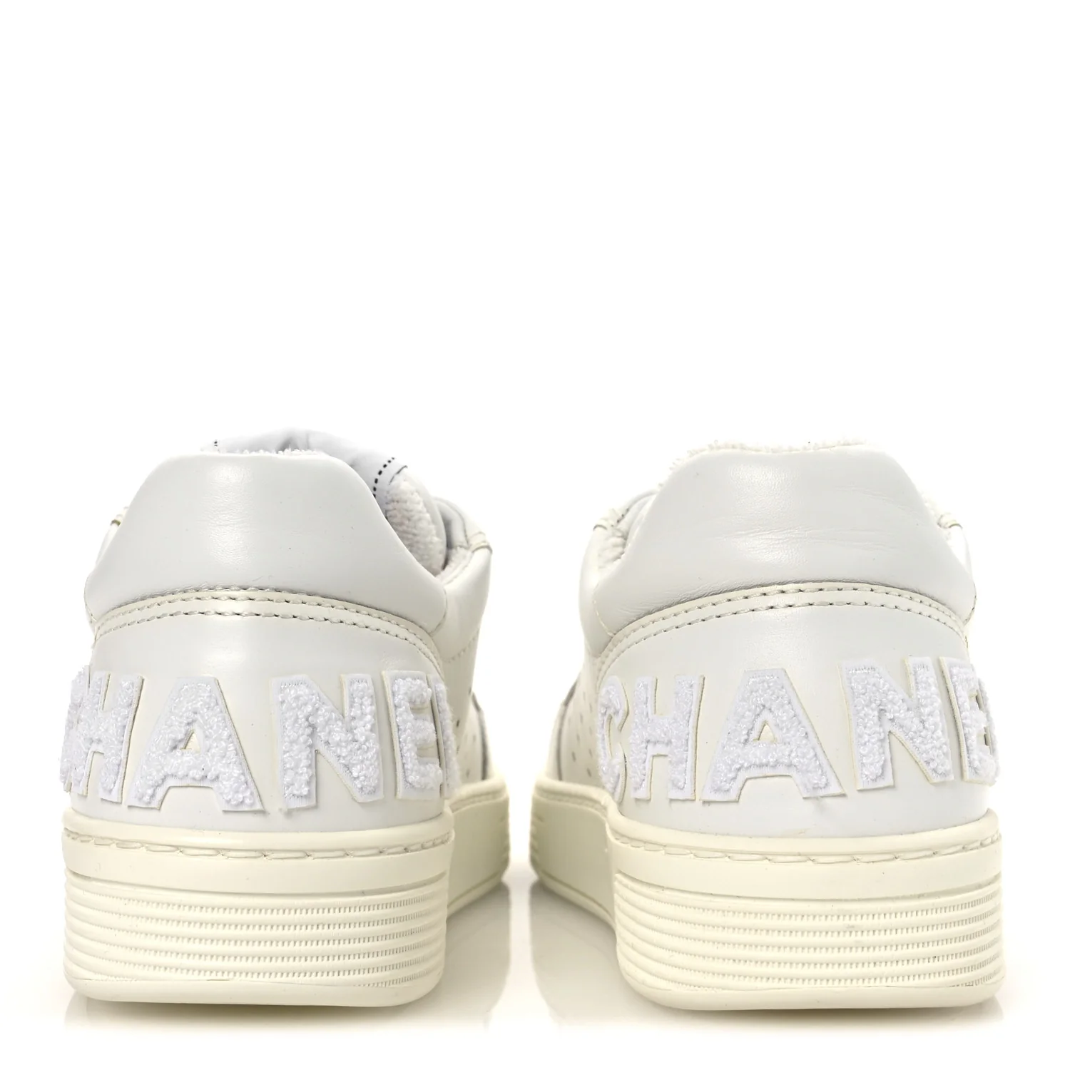 Calfskin Womens Logo Sneakers 38 White