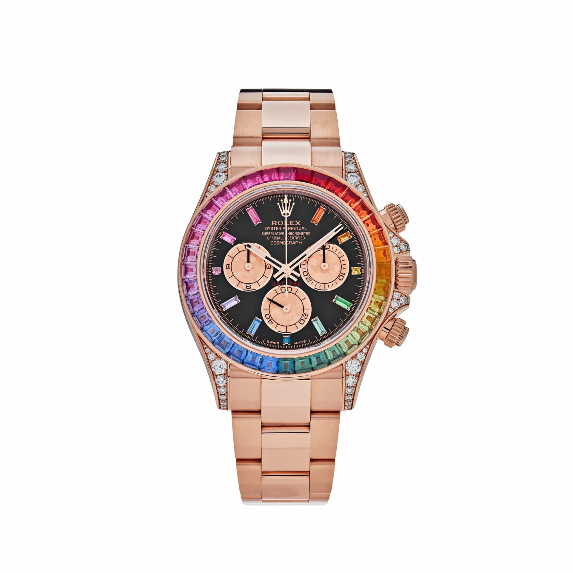[Super Clone]RDaytona Rainbow Swiss Replica Watch | 18k Rose Gold | Ref 116595RBOW