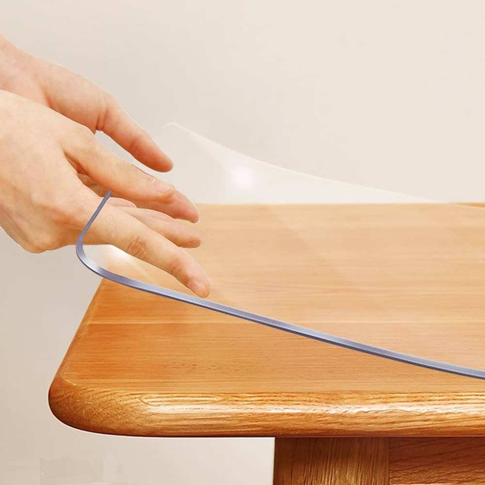 Splendeful Custom Multisize Thick Clear PVC Table Protector Cover Mat Rectangular Glass Plastic Tablecloth Cover Office Desk Pad Mat for Co
