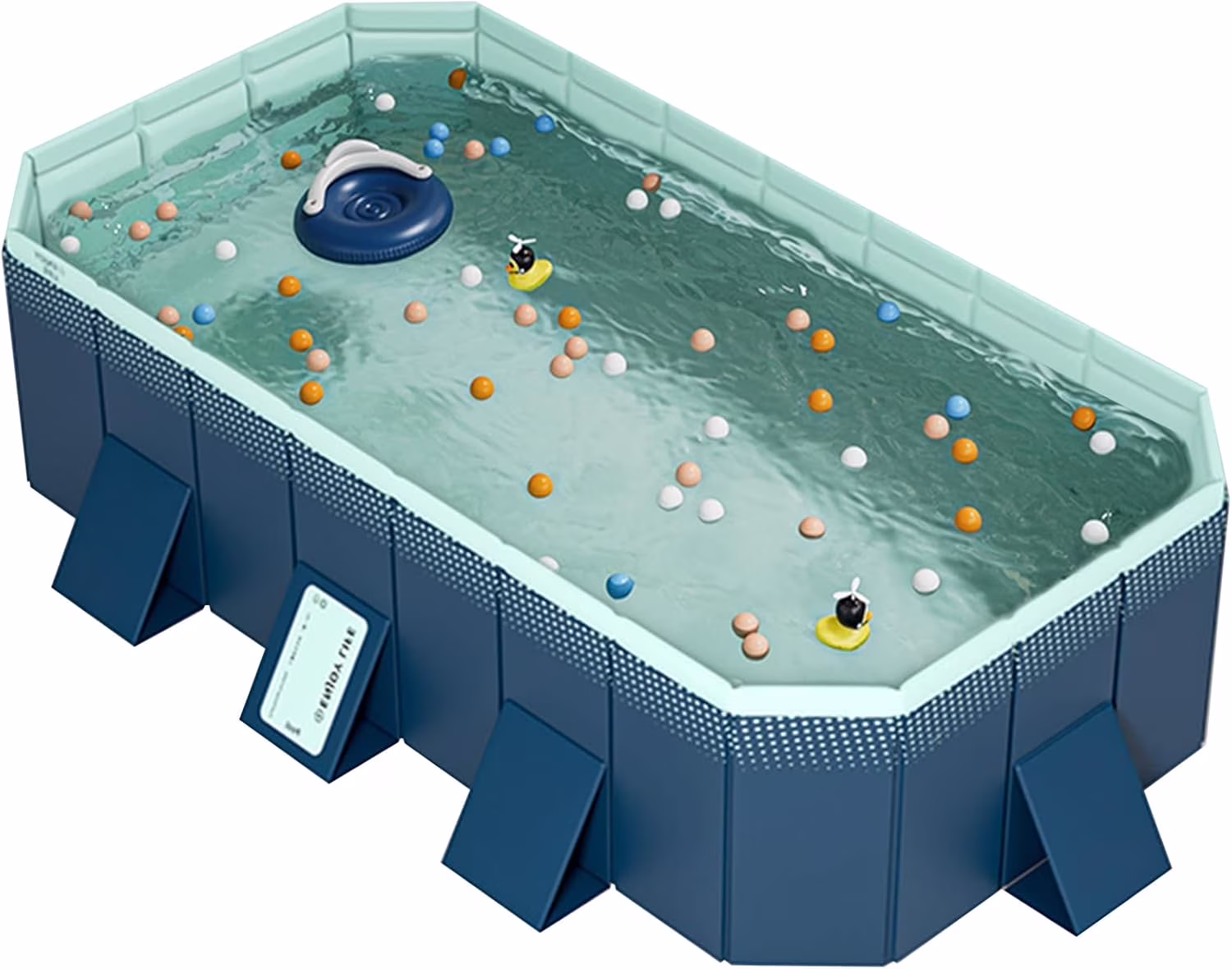 Foldable Large Rectangular Family Swimming Pool, Non-Inflatable, Easy Set-up, Suitable for Adults, Kids and Pet Dogs��Ideal for Outdoor, Backyard