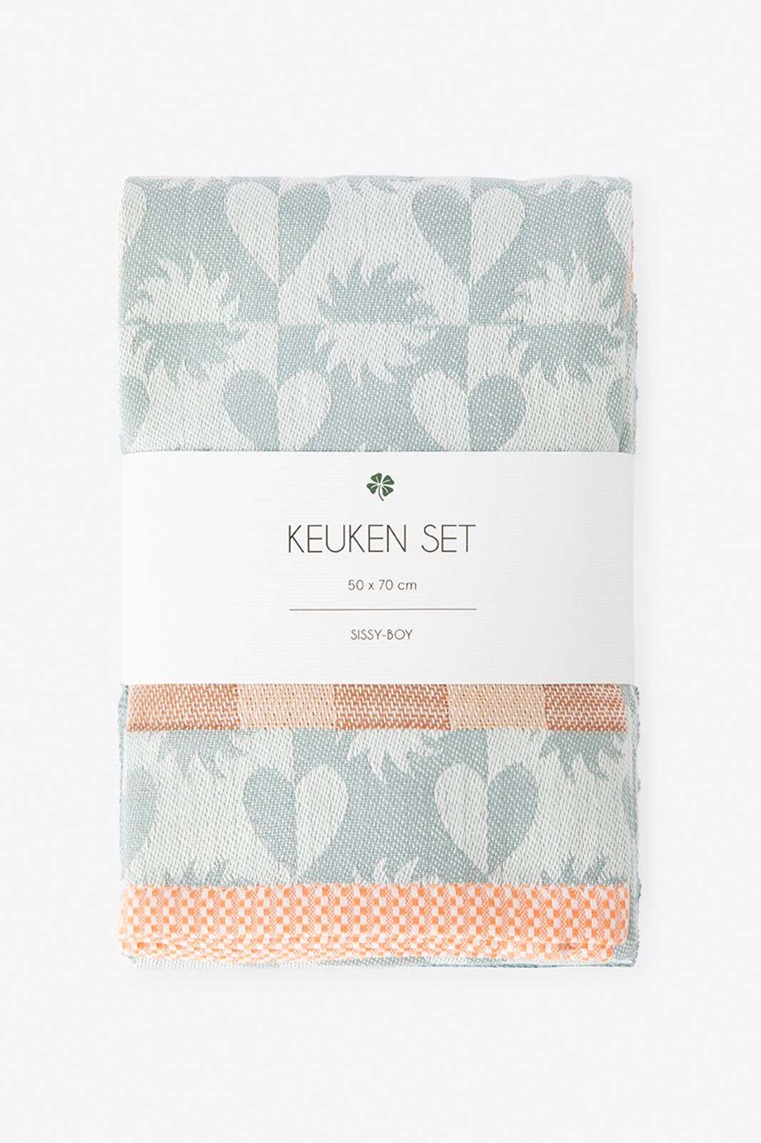 Lichtblauwe handdoek en theedoek