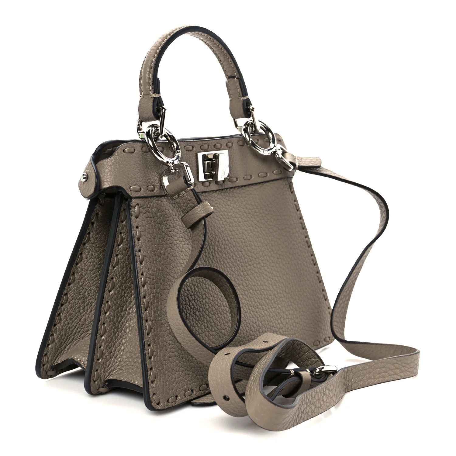 Cuoio Romano Selleria Mini Peekaboo I SEE U Iconic Satchel Fettuccia