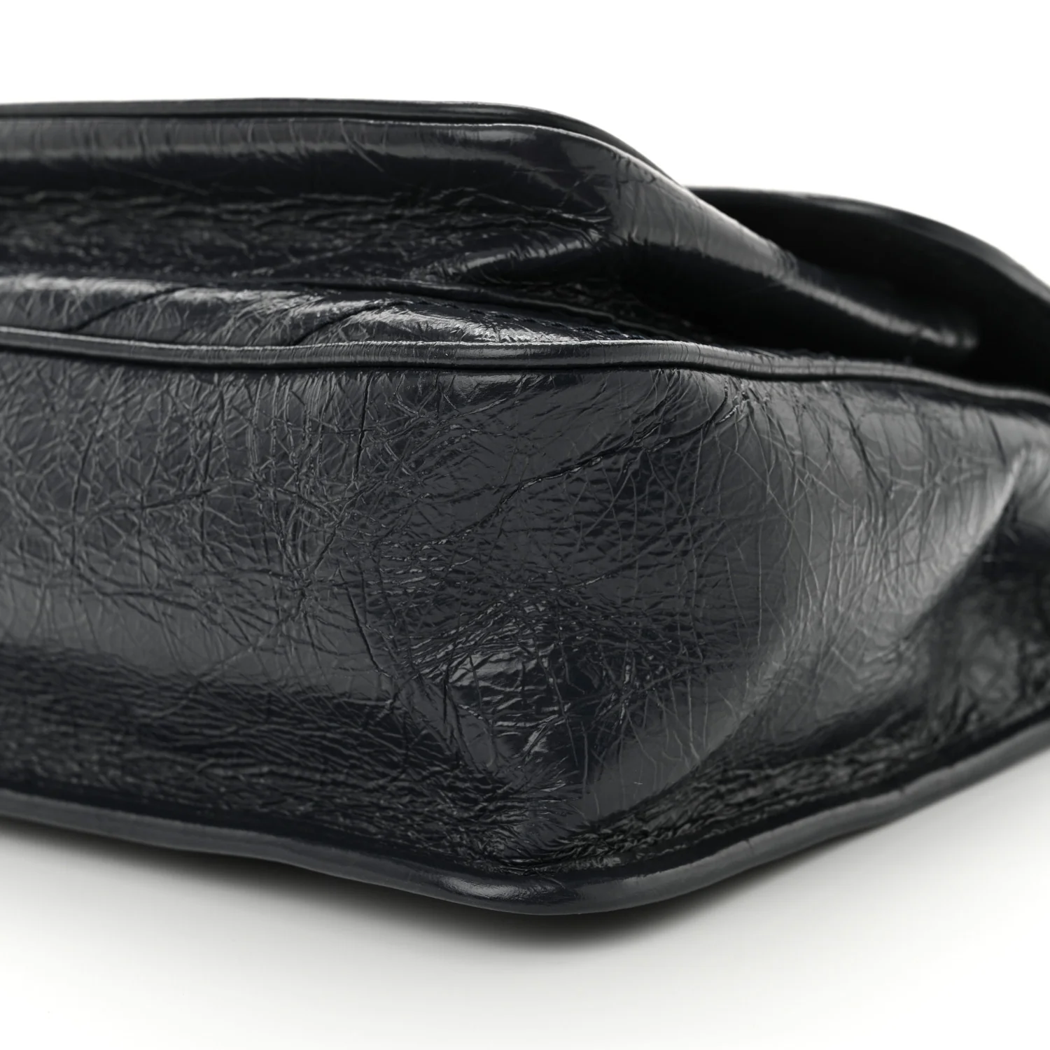 Crinkled Calfskin Matelasse Monogram Medium Niki Chain Satchel Deep Marine